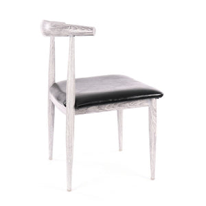 Retro Classic Metal Elbow Dining Chair Gray/Black Set of 2