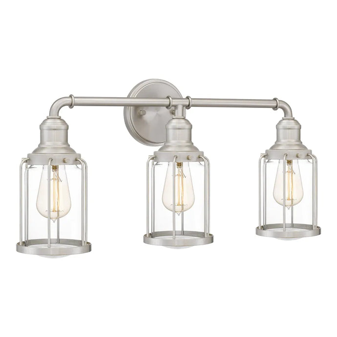 Rhett 3-Light Brushed Nickel Bath Light