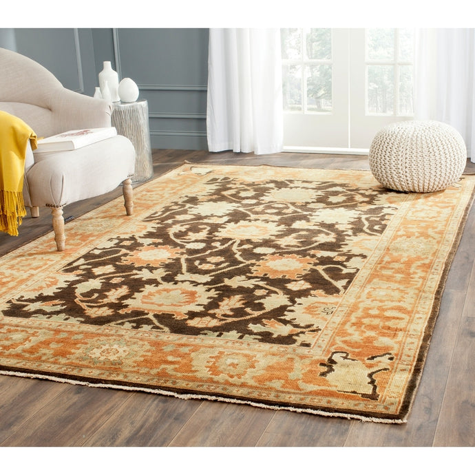 Couture Hand-knotted Oushak Mersiha Traditional Oriental Wool Rug with Fringe