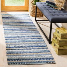 Handmade Boho Stripe Cotton Coastal Soft Area Rug