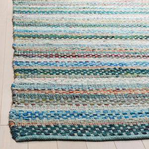 Handmade Boho Stripe Cotton Coastal Soft Area Rug