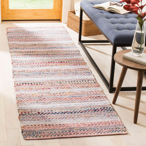 Handmade Boho Stripe Cotton Coastal Soft Area Rug