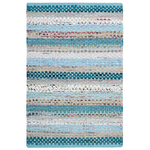 Handmade Boho Stripe Cotton Coastal Soft Area Rug