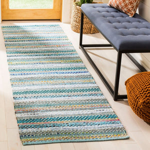 Handmade Boho Stripe Cotton Coastal Soft Area Rug