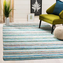 Handmade Boho Stripe Cotton Coastal Soft Area Rug