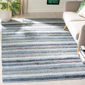 Handmade Boho Stripe Cotton Coastal Soft Area Rug