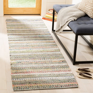 Handmade Boho Stripe Cotton Coastal Soft Area Rug