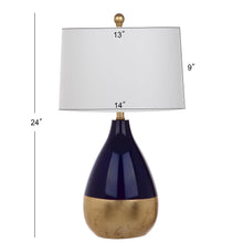 Lighting 24-inch Kingship Navy/ Gold Table Lamp (Set of 2)