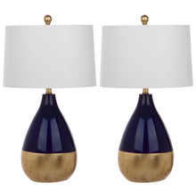 Lighting 24-inch Kingship Navy/ Gold Table Lamp (Set of 2)