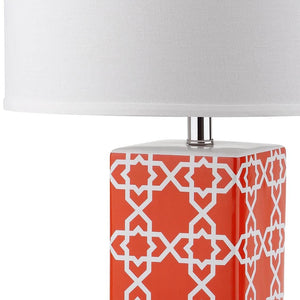 Lighting 27-inch Orange Quatrefoil Table Lamp (Set of 2)