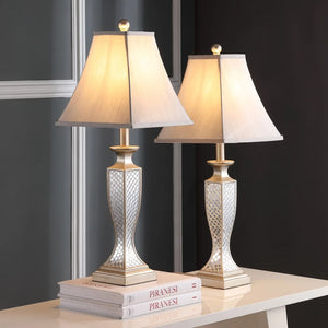 Lighting 28-inch Mirror Mosaic Table Lamp (Set of 2) - 11"x11"x28"