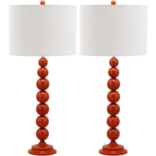 Lighting 31-inch Jenna Stacked Ball Orange Table Lamp (Set of 2) - 14"x14"x31.5"
