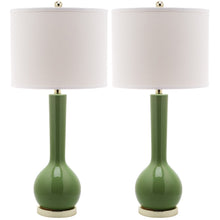 Lighting 31-inch Mae Long Neck Ceramic Green Table Lamp (Set of 2) - 14"x14"x30.5"