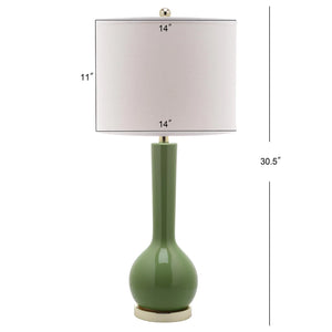 Lighting 31-inch Mae Long Neck Ceramic Green Table Lamp (Set of 2) - 14"x14"x30.5"