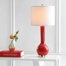 Lighting 31-inch Mae Long Neck Ceramic Red Table Lamp (Set of 2) - 14"x14"x30.5"