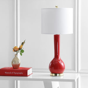 Lighting 31-inch Mae Long Neck Ceramic Red Table Lamp (Set of 2) - 14"x14"x30.5"