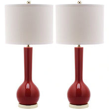 Lighting 31-inch Mae Long Neck Ceramic Red Table Lamp (Set of 2) - 14"x14"x30.5"