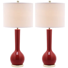 Lighting 31-inch Mae Long Neck Ceramic Red Table Lamp (Set of 2) - 14"x14"x30.5"