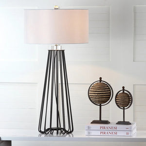 Lighting 34-inch Estill Black Iron Modern Industrial Table Lamp (Set of 2) - 17"x17"x34"