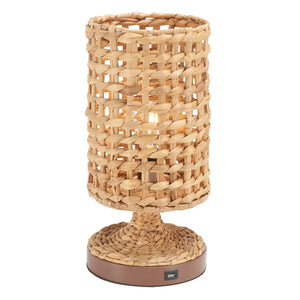 Lighting Knowles Tropical Coastal Boho 16-inch Table Lamp with USB - 8 in. W x 8 in. D x 16 in. H