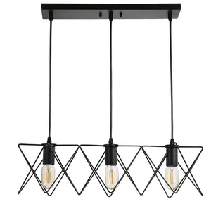 SAFAVIEH Lighting Pernille Adjustable 3-light LED Black Pendant - 24"x8.5"x10.3-82.3"