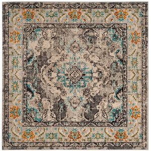 Distressed Grey Light Blue Soft Area Rug