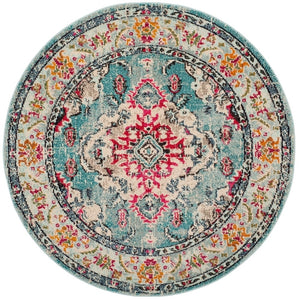 Distressed Light Blue Fuchsia Soft Area Rug