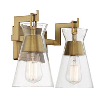 Savoy House Lakewood 2-Light Bathroom Vanity Light in Warm Brass