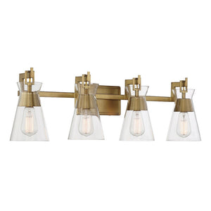 Savoy House Lakewood 4-Light Bathroom Vanity Light in Warm Brass