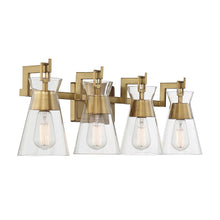 Savoy House Lakewood 4-Light Bathroom Vanity Light in Warm Brass