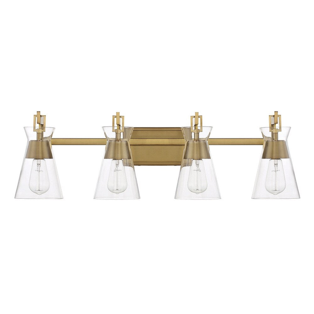 Savoy House Lakewood 4-Light Bathroom Vanity Light in Warm Brass