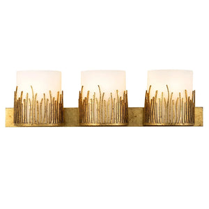 Sawgrass 3 Light Vanity in Distressed Gold