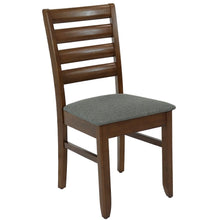 Set of 2 Ladder-Back Cushioned Dining Chairs
