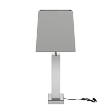 Silver Orchid Aasen Silver and White Geometric Table Lamp