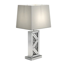 Silver Orchid Aasen Silver and White Geometric Table Lamp