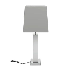 Silver Orchid Aasen Silver and White Geometric Table Lamp