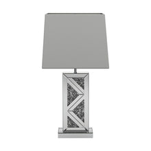 Silver Orchid Aasen Silver and White Geometric Table Lamp