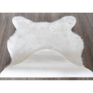 Andral White Faux Sheepskin Soft Fluffy Soft Area Rug