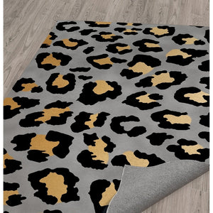 Peer Dark Leopard Soft Area Rug