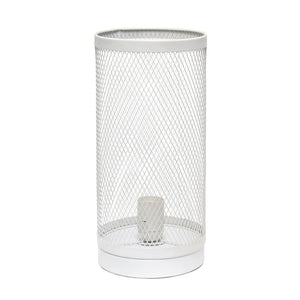 Simple Designs Mesh Cylindrical Steel Table Lamp