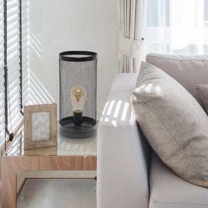 Simple Designs Mesh Cylindrical Steel Table Lamp