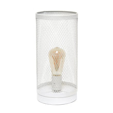 Simple Designs Mesh Cylindrical Steel Table Lamp