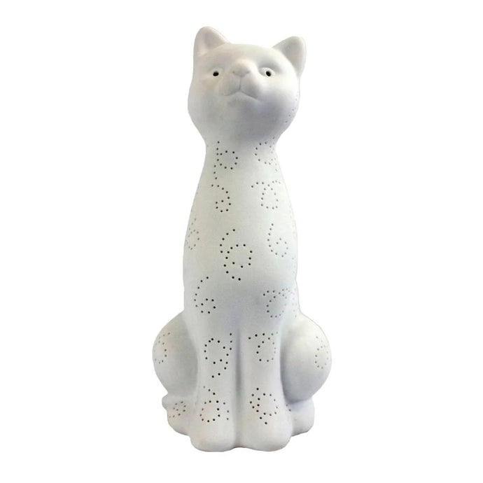 Simple Designs Porcelain Kitty Cat Shaped Animal Light Table Lamp - 5.51