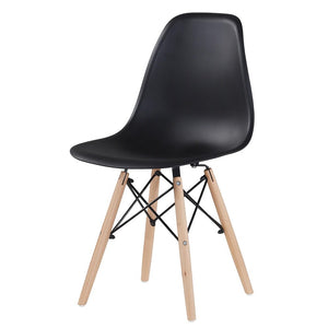 Simple Fashion Leisure Plastic Chair with Solid Wood Leg,Set of 1