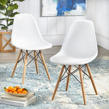 Simple Living Elba Two-tone White/ Grey Retro Plastic Shell Chair (Set of 2)
