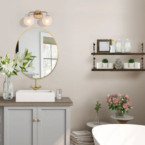 Siya Modern 3/2/1 Frosted Glass Bathroom Vanity Lights Romantic Gold Statement Wall Sconces