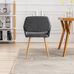 Small Modern Accent Chairs Side Seat with Metal Legs Fabric Upholstered