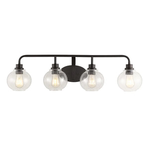 Staunton Iron/Seeded Glass Cottage Rustic LED Vanity Light, by JONATHAN Y