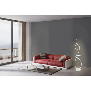 Symphonie 68W Unique Modern Design Led Floor Lamp, matte white - 63.00