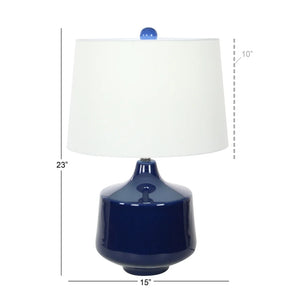 Blue Porcelain Traditional Table Lamp (Set of 2) - 15 x 24